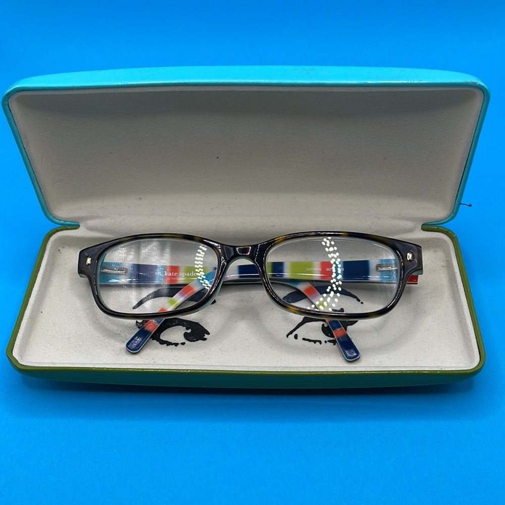 Kids Kate Spade Lucyann Eyeglasses-0X77 Tortoise Aqua Striped